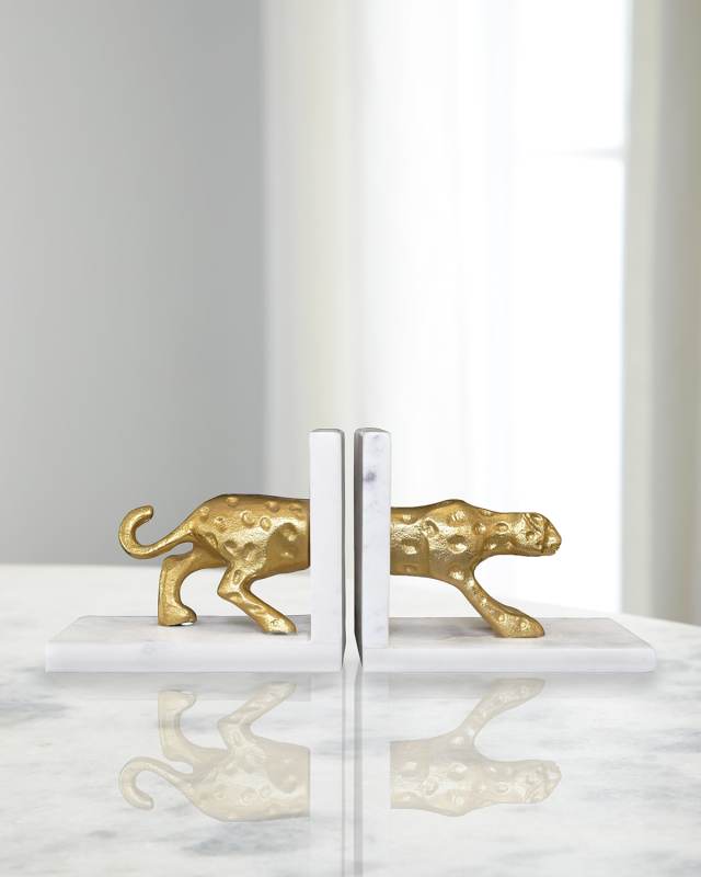 Leon Leopard Bookends Pair